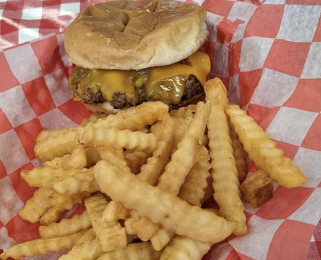 Halfway Market and Diner signature dishes Country Ham Biscuit CheeseburgerHamburger Steak
